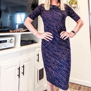 LuLaRoe blue bodycon Julia dress XS